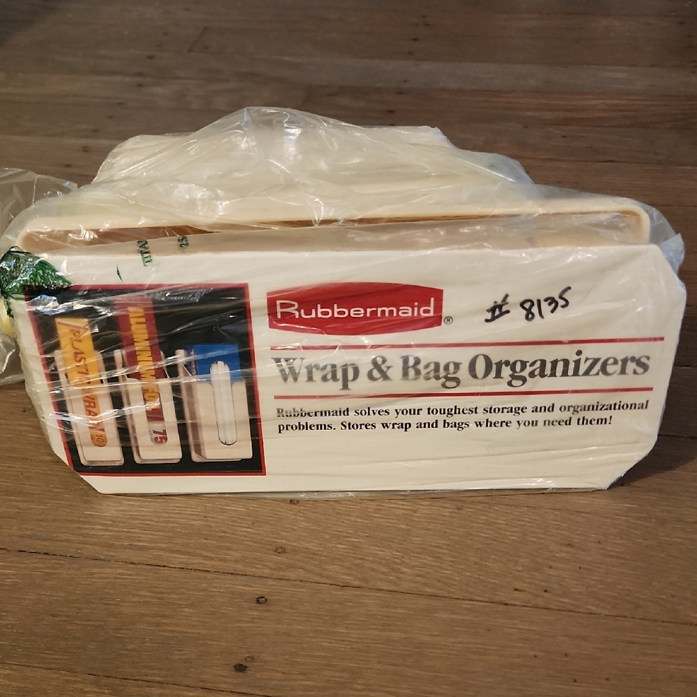 Rubbermaid Wrap & Bag Organizers #8135: 3 Individual Storage VTG 1988